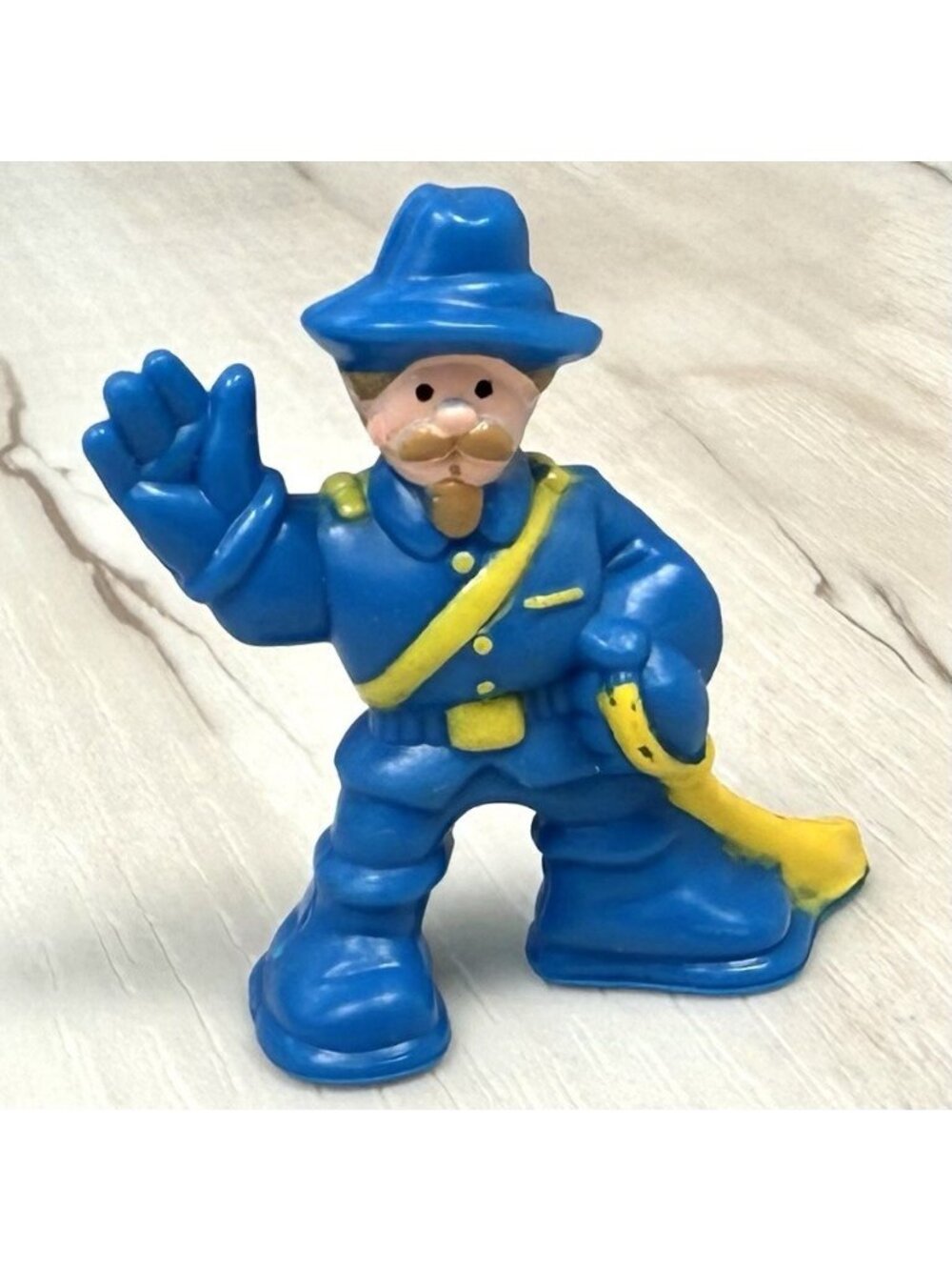 Lincoln Logs Wild West Frontier 2" Blue Yellow MARSHAL STONE Replacement Figure